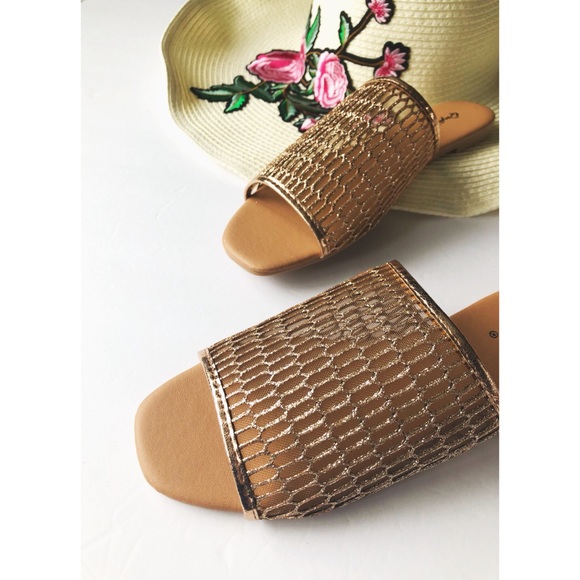 sparkly slide sandals
